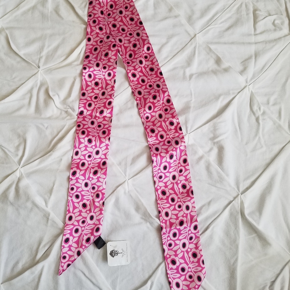 Silk pink flower scarf